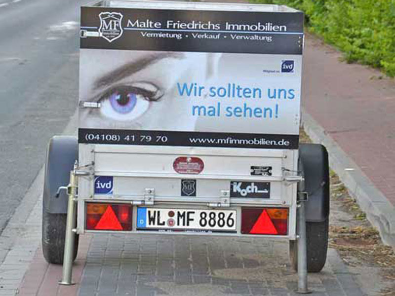 Anhängen und werben